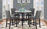 GRAY GLOBAL (Dining Table + 4 Chairs) - Basha Furniture