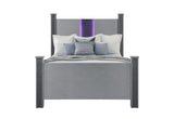 Logan Silver Bed With Led And Speakers