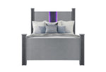 Logan Silver Bed With Led And Speakers